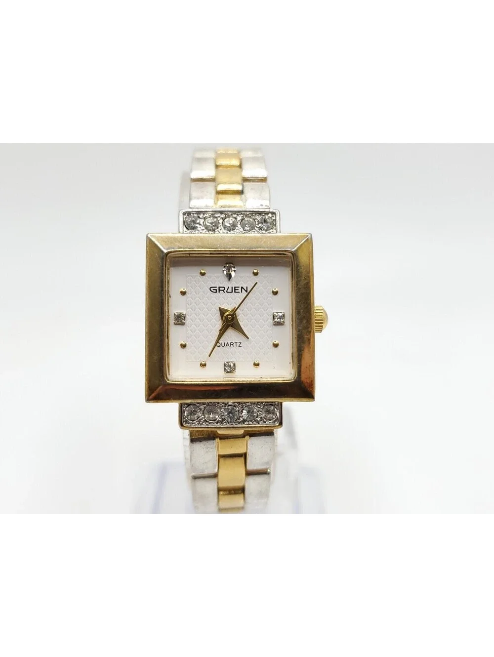 Gruen GR7984 Watch Women 20mm New Battery Reversible Band Gold And Two-Tone